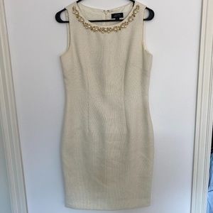 Cream and gold cocktail dress